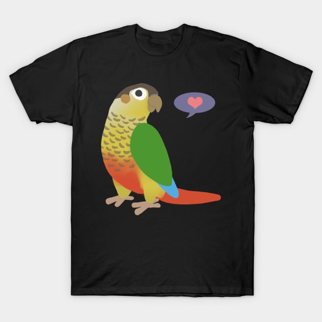 Yellow Sided Green Cheek Conure T-Shirt by Psitta